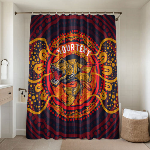 Personalized Barramundi Fish Bathroom Set Australian Tropical Fish Indigenous Aboriginal Dot Art