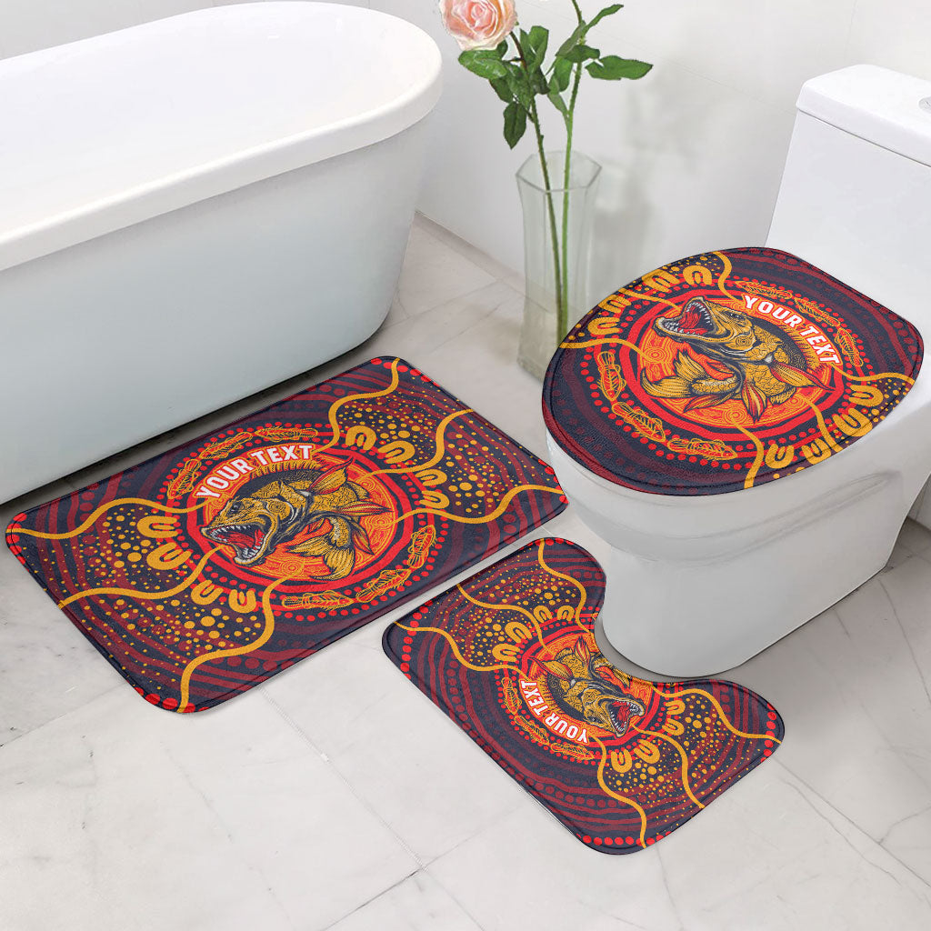 Personalized Barramundi Fish Bathroom Set Australian Tropical Fish Indigenous Aboriginal Dot Art