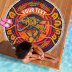 Personalized Barramundi Fish Beach Blanket Australian Tropical Fish Indigenous Aboriginal Dot Art