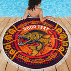 Personalized Barramundi Fish Beach Blanket Australian Tropical Fish Indigenous Aboriginal Dot Art