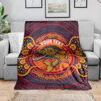 Personalized Barramundi Fish Blanket Australian Tropical Fish Indigenous Aboriginal Dot Art