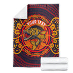Personalized Barramundi Fish Blanket Australian Tropical Fish Indigenous Aboriginal Dot Art