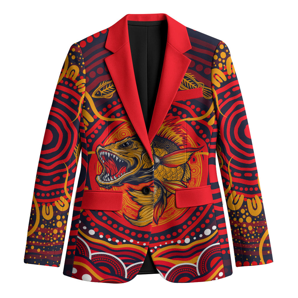 Personalized Barramundi Fish Blazer Australian Tropical Fish Indigenous Aboriginal Dot Art