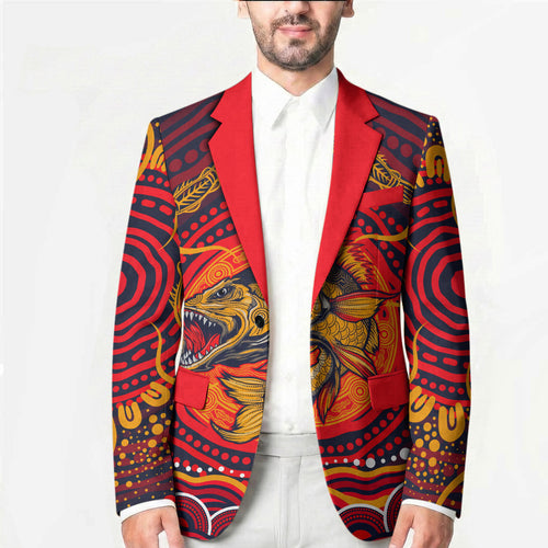 Personalized Barramundi Fish Blazer Australian Tropical Fish Indigenous Aboriginal Dot Art
