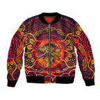Personalized Barramundi Fish Bomber Jacket Australian Tropical Fish Indigenous Aboriginal Dot Art