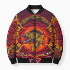 Personalized Barramundi Fish Bomber Puffer Jacket Australian Tropical Fish Indigenous Aboriginal Dot Art