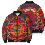 Personalized Barramundi Fish Bomber Puffer Jacket Australian Tropical Fish Indigenous Aboriginal Dot Art