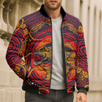 Personalized Barramundi Fish Bomber Puffer Jacket Australian Tropical Fish Indigenous Aboriginal Dot Art