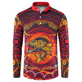 Personalized Barramundi Fish Button Sweatshirt Australian Tropical Fish Indigenous Aboriginal Dot Art