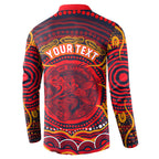 Personalized Barramundi Fish Button Sweatshirt Australian Tropical Fish Indigenous Aboriginal Dot Art