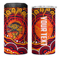Personalized Barramundi Fish 4 in 1 Can Cooler Tumbler Australian Tropical Fish Indigenous Aboriginal Dot Art