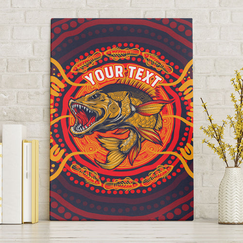Personalized Barramundi Fish Canvas Wall Art Australian Tropical Fish Indigenous Aboriginal Dot Art