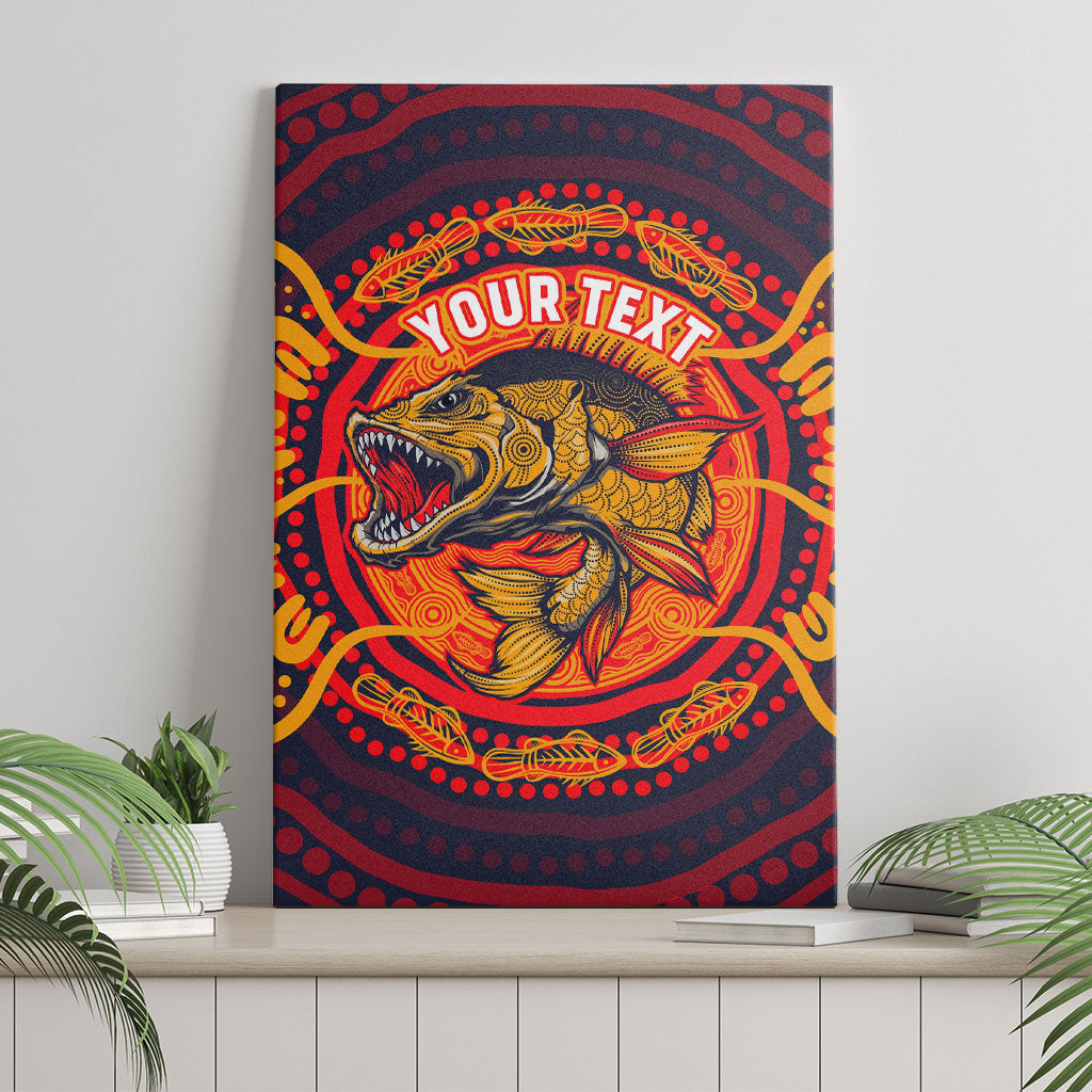 Personalized Barramundi Fish Canvas Wall Art Australian Tropical Fish Indigenous Aboriginal Dot Art