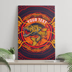Personalized Barramundi Fish Canvas Wall Art Australian Tropical Fish Indigenous Aboriginal Dot Art