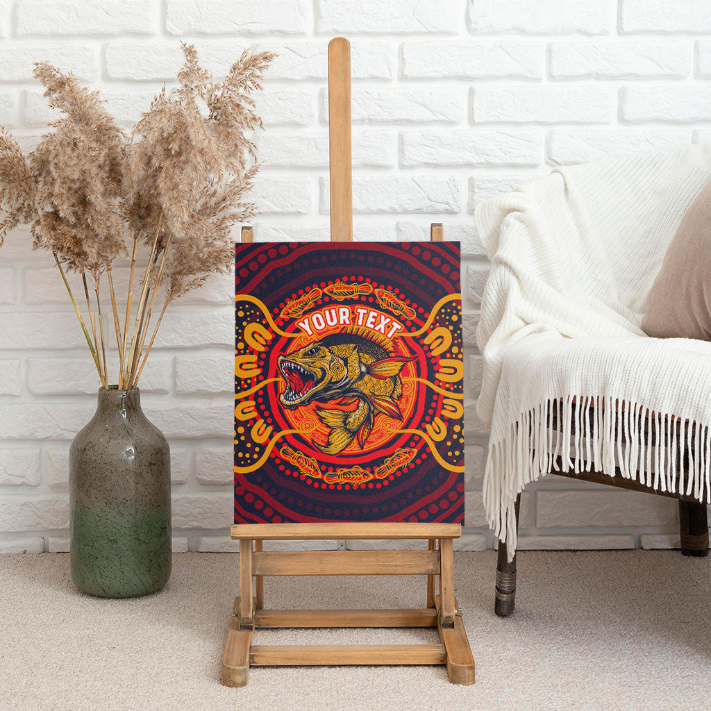 Personalized Barramundi Fish Canvas Wall Art Australian Tropical Fish Indigenous Aboriginal Dot Art