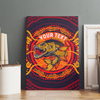 Personalized Barramundi Fish Canvas Wall Art Australian Tropical Fish Indigenous Aboriginal Dot Art