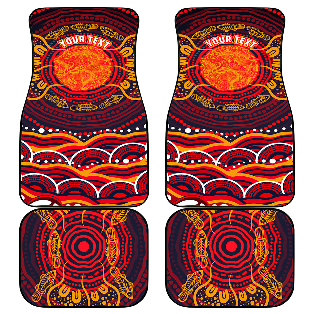 Personalized Barramundi Fish Car Mats Australian Tropical Fish Indigenous Aboriginal Dot Art