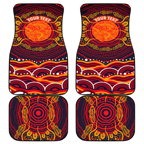 Personalized Barramundi Fish Car Mats Australian Tropical Fish Indigenous Aboriginal Dot Art