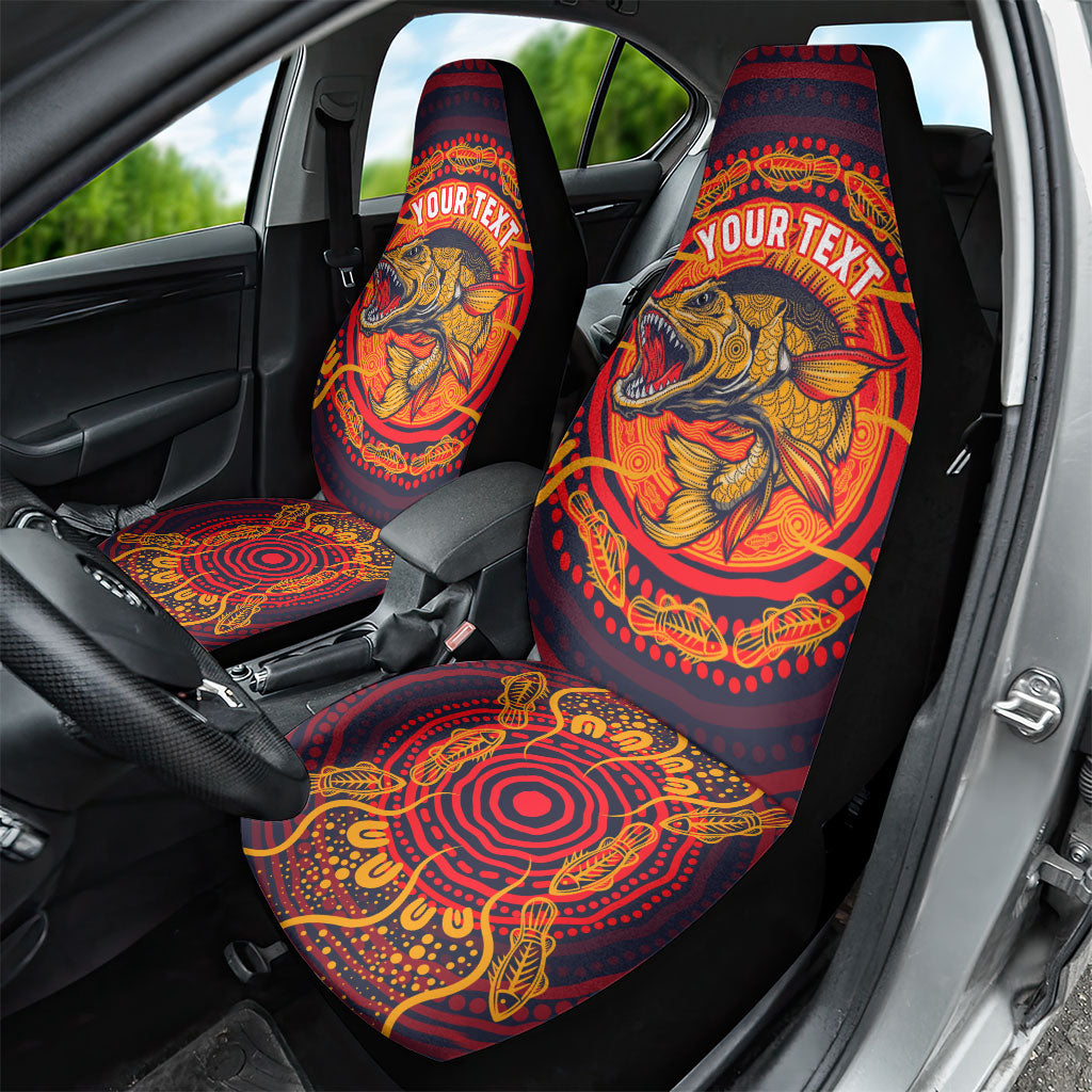 Personalized Barramundi Fish Car Seat Cover Australian Tropical Fish Indigenous Aboriginal Dot Art