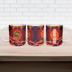 Personalized Barramundi Fish Ceramic Mug Australian Tropical Fish Indigenous Aboriginal Dot Art