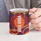 Personalized Barramundi Fish Ceramic Mug Australian Tropical Fish Indigenous Aboriginal Dot Art