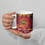 Personalized Barramundi Fish Ceramic Mug Australian Tropical Fish Indigenous Aboriginal Dot Art