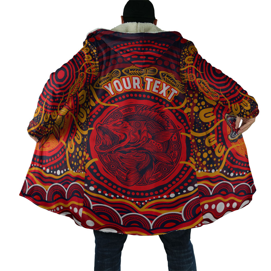 Personalized Barramundi Fish Cloak Australian Tropical Fish Indigenous Aboriginal Dot Art