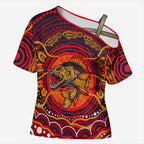 Personalized Barramundi Fish Cross Shoulder Shirt Australian Tropical Fish Indigenous Aboriginal Dot Art