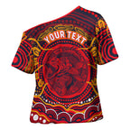 Personalized Barramundi Fish Cross Shoulder Shirt Australian Tropical Fish Indigenous Aboriginal Dot Art