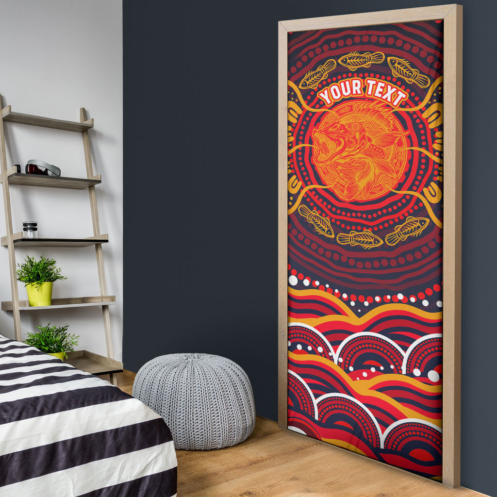 Personalized Barramundi Fish Door Cover Australian Tropical Fish Indigenous Aboriginal Dot Art
