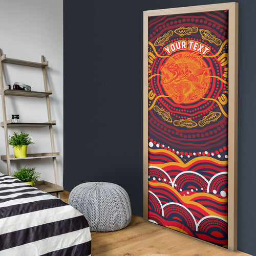 Personalized Barramundi Fish Door Cover Australian Tropical Fish Indigenous Aboriginal Dot Art