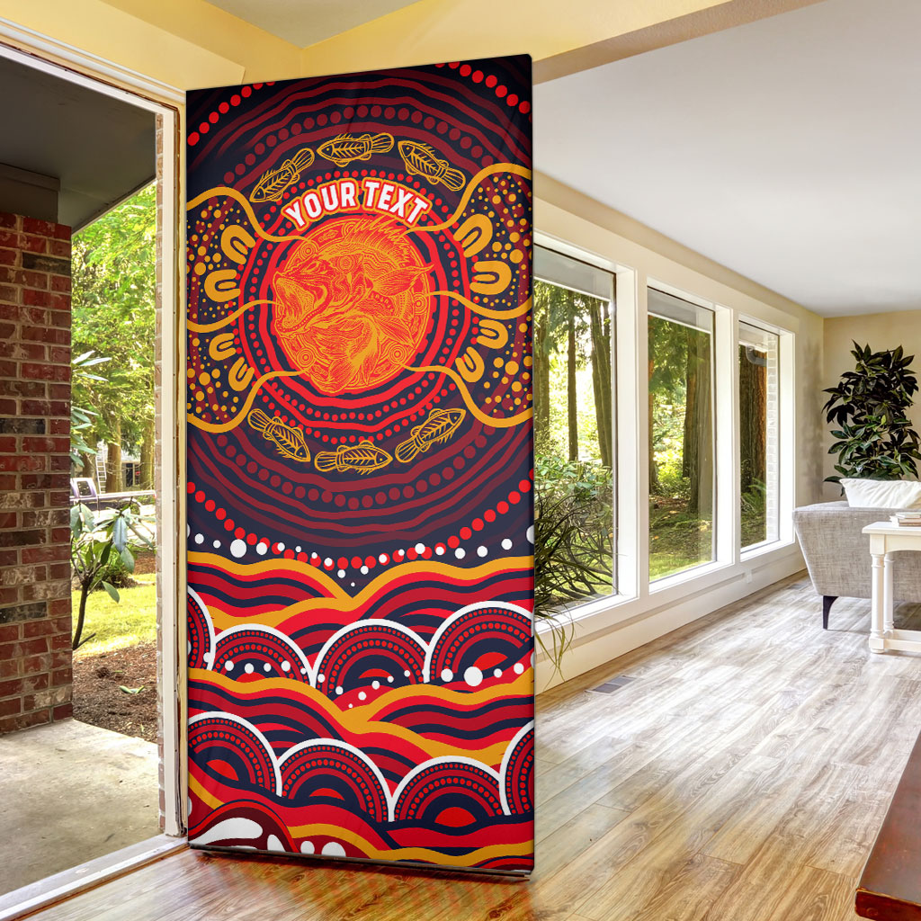 Personalized Barramundi Fish Door Cover Australian Tropical Fish Indigenous Aboriginal Dot Art