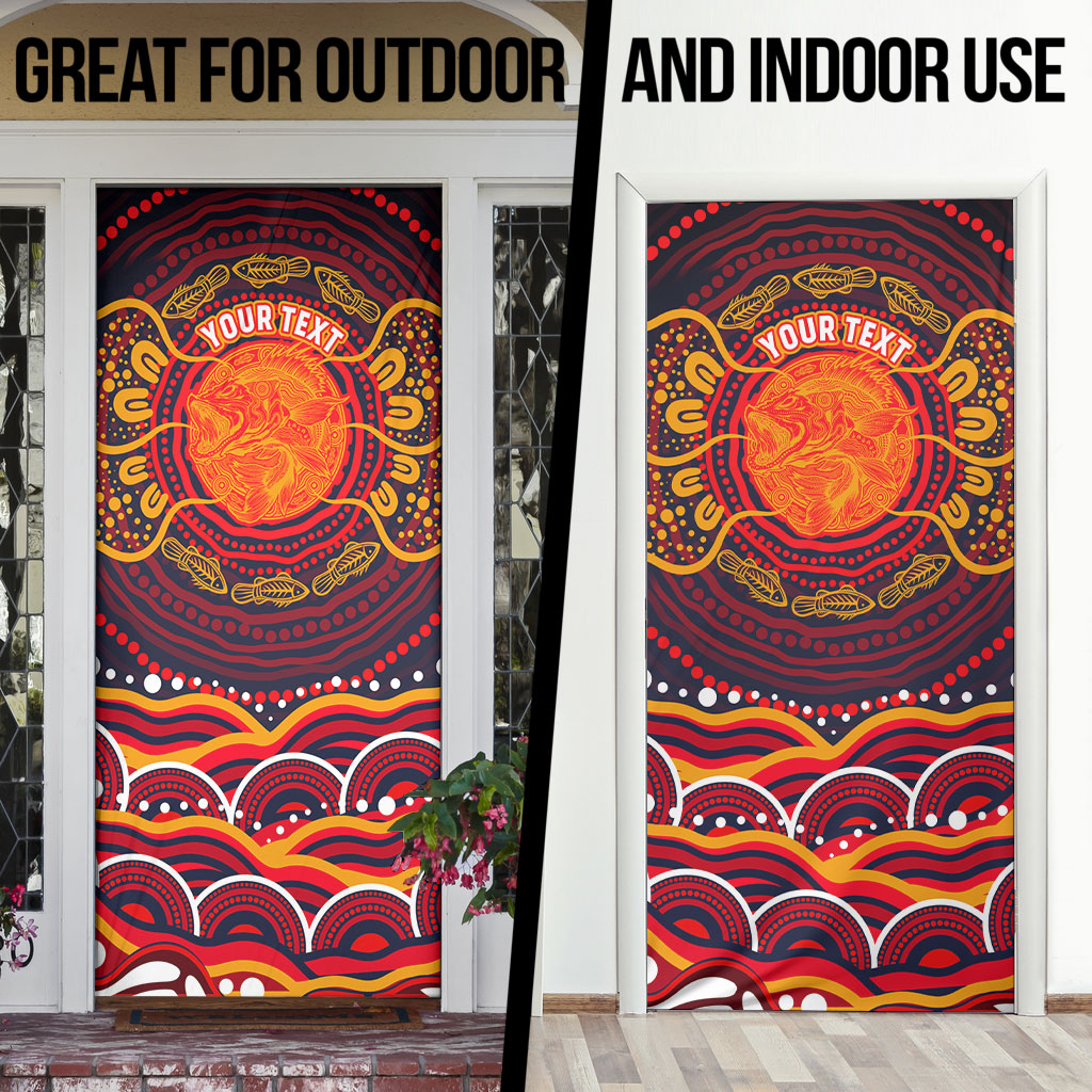 Personalized Barramundi Fish Door Cover Australian Tropical Fish Indigenous Aboriginal Dot Art