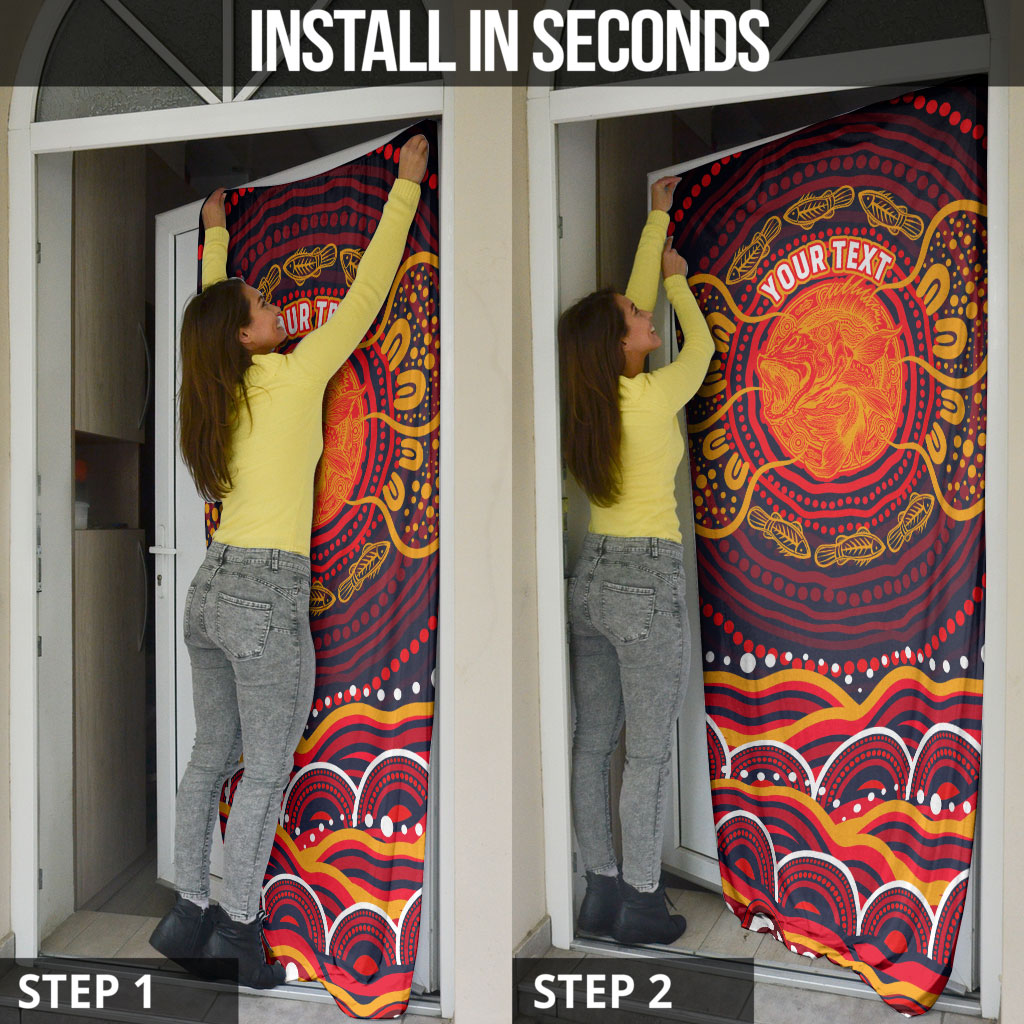 Personalized Barramundi Fish Door Cover Australian Tropical Fish Indigenous Aboriginal Dot Art