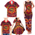 Personalized Barramundi Fish Family Matching Tank Maxi Dress and Hawaiian Shirt Australian Tropical Fish Indigenous Aboriginal Dot Art