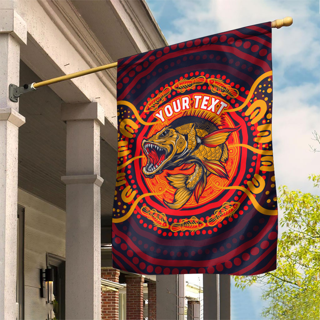 Personalized Barramundi Fish Garden Flag Australian Tropical Fish Indigenous Aboriginal Dot Art