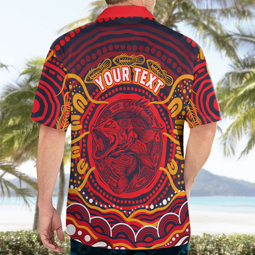 Personalized Barramundi Fish Hawaiian Shirt Australian Tropical Fish Indigenous Aboriginal Dot Art