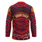 Personalized Barramundi Fish Hockey Jersey Australian Tropical Fish Indigenous Aboriginal Dot Art