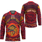 Personalized Barramundi Fish Hockey Jersey Australian Tropical Fish Indigenous Aboriginal Dot Art