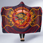 Personalized Barramundi Fish Hooded Blanket Australian Tropical Fish Indigenous Aboriginal Dot Art