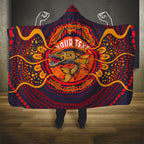 Personalized Barramundi Fish Hooded Blanket Australian Tropical Fish Indigenous Aboriginal Dot Art