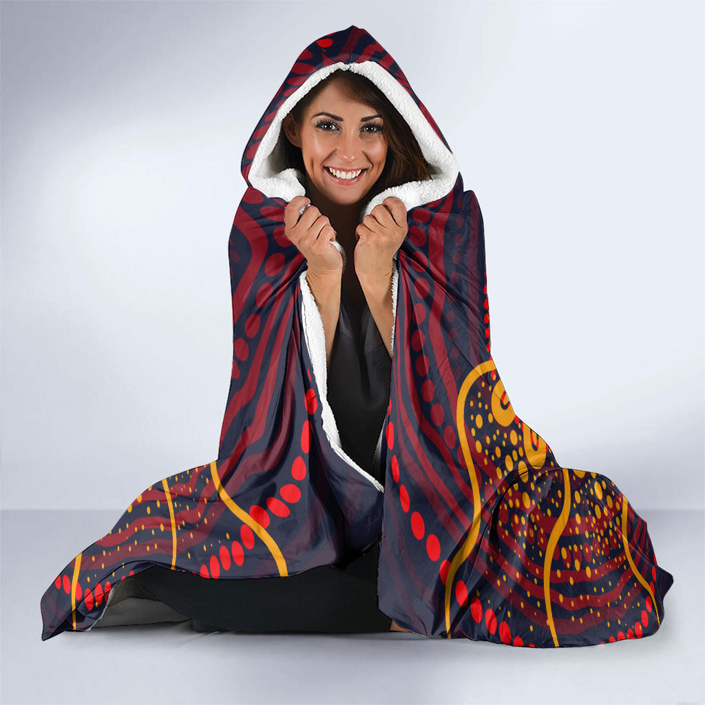 Personalized Barramundi Fish Hooded Blanket Australian Tropical Fish Indigenous Aboriginal Dot Art