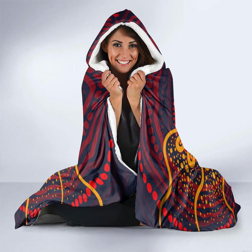 Personalized Barramundi Fish Hooded Blanket Australian Tropical Fish Indigenous Aboriginal Dot Art