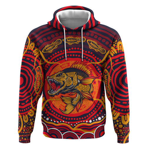 Personalized Barramundi Fish Hoodie Australian Tropical Fish Indigenous Aboriginal Dot Art