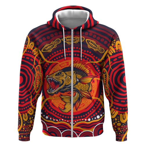 Personalized Barramundi Fish Hoodie Australian Tropical Fish Indigenous Aboriginal Dot Art