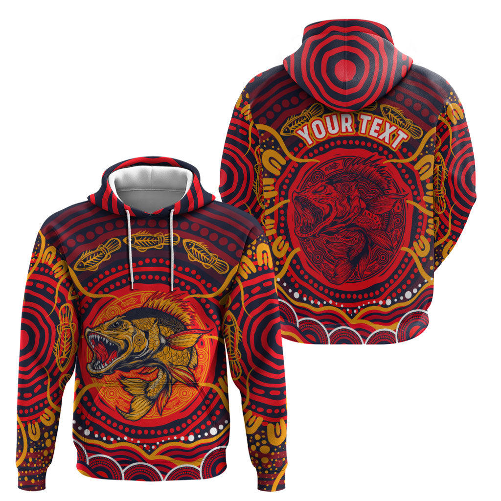 Personalized Barramundi Fish Hoodie Australian Tropical Fish Indigenous Aboriginal Dot Art