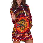 Personalized Barramundi Fish Hoodie Dress Australian Tropical Fish Indigenous Aboriginal Dot Art