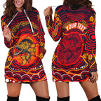 Personalized Barramundi Fish Hoodie Dress Australian Tropical Fish Indigenous Aboriginal Dot Art