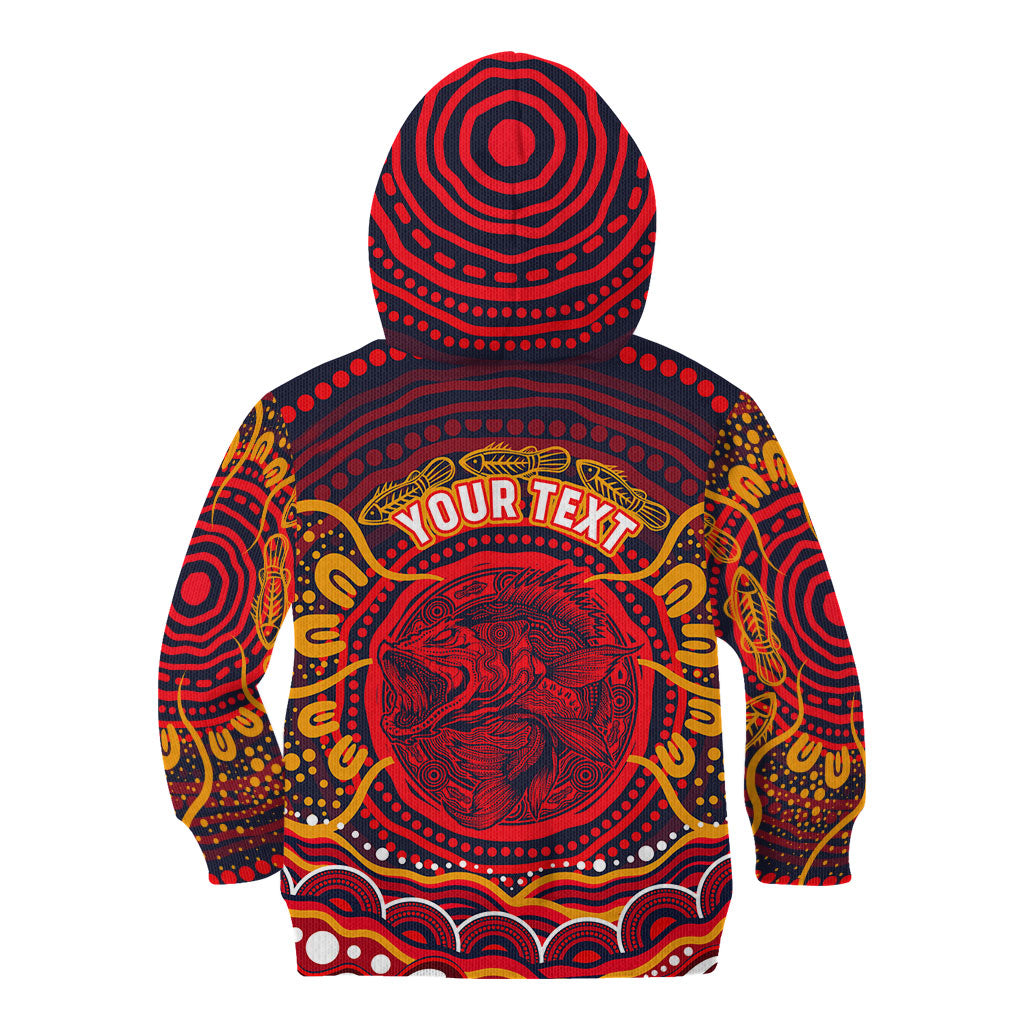Personalized Barramundi Fish Kid Hoodie Australian Tropical Fish Indigenous Aboriginal Dot Art