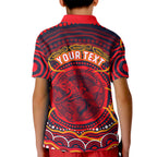 Personalized Barramundi Fish Kid Polo Shirt Australian Tropical Fish Indigenous Aboriginal Dot Art